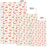 Pink Dachshund Pattern Area Rug