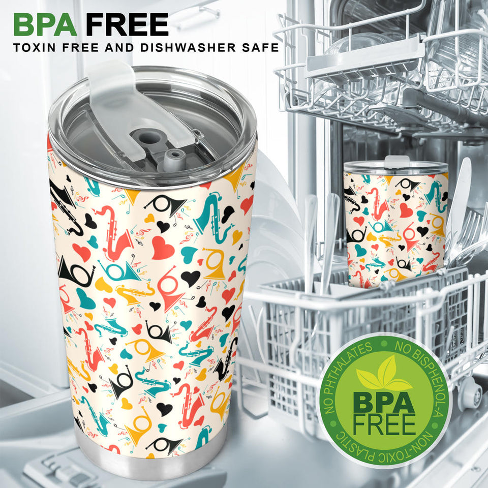 Saxophone Pattern Background Tumbler