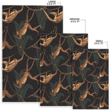 Monkey Pattern Black Background Area Rug