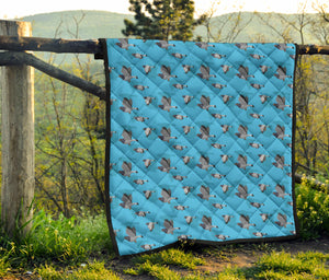 Pigeon Pattern Print Design 05 Premium Quilt