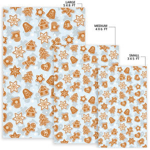 Christmas Gingerbread Cookie Pattern background Area Rug