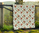 Squirrel Pattern Print Design 02 Premium Quilt