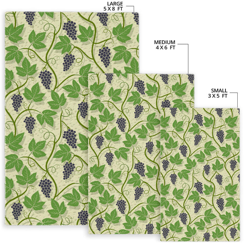 Grape Leaves Pattern Area Rug