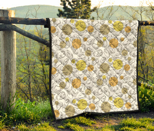 Potato Chips Pattern Print Design 02 Premium Quilt