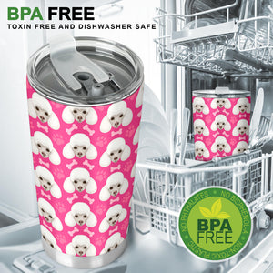 Poodle Pattern Pink background Tumbler