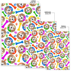 Colorful Beagle Bone Pattern Area Rug