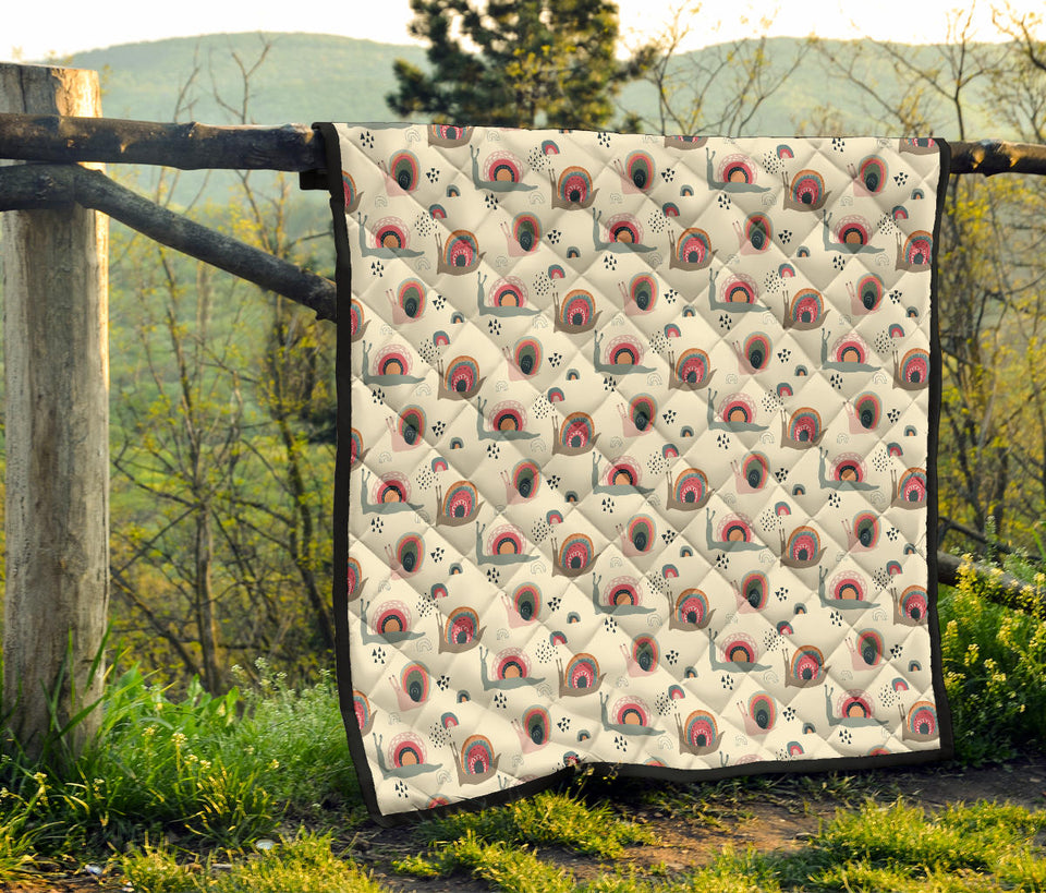 Snail Pattern Print Design 04 Premium Quilt