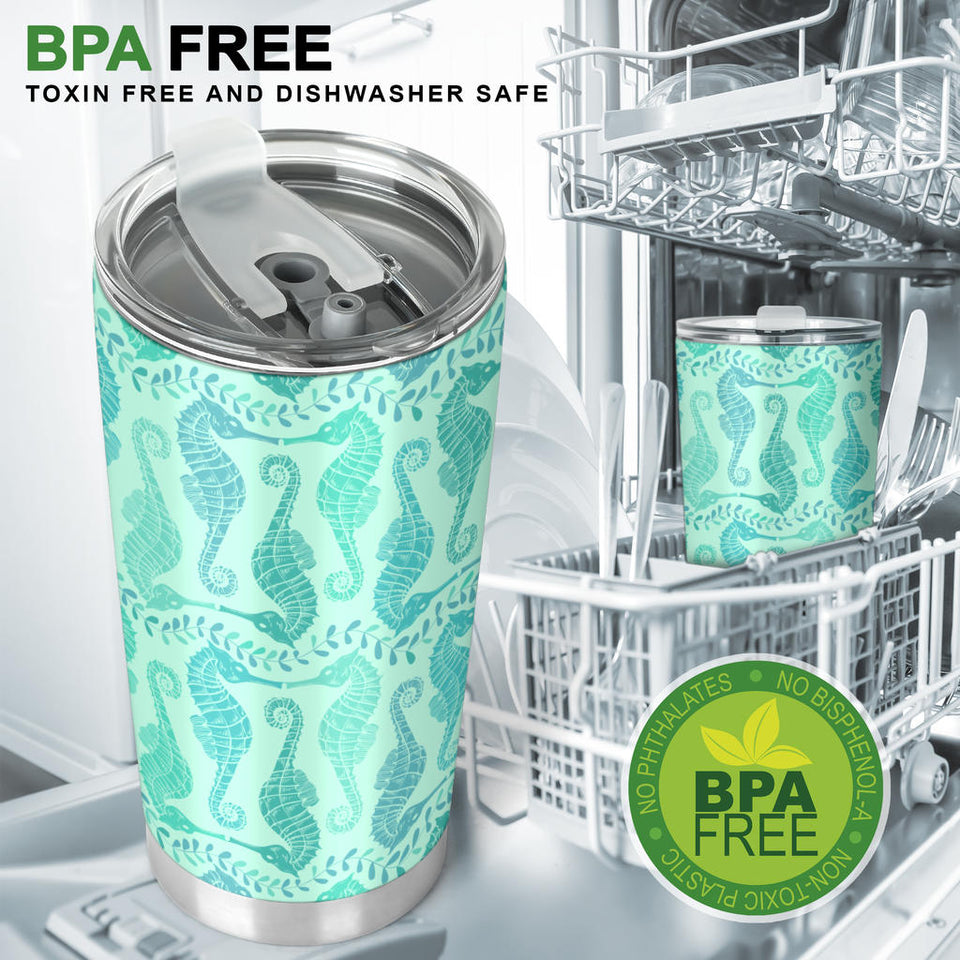 Seahorse Green Pattern Tumbler