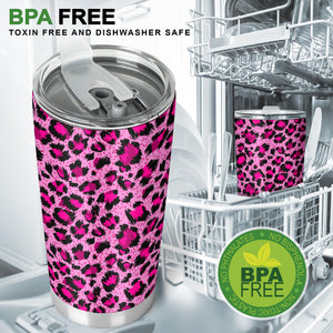 Pink Leopard Skin texture Pattern Tumbler