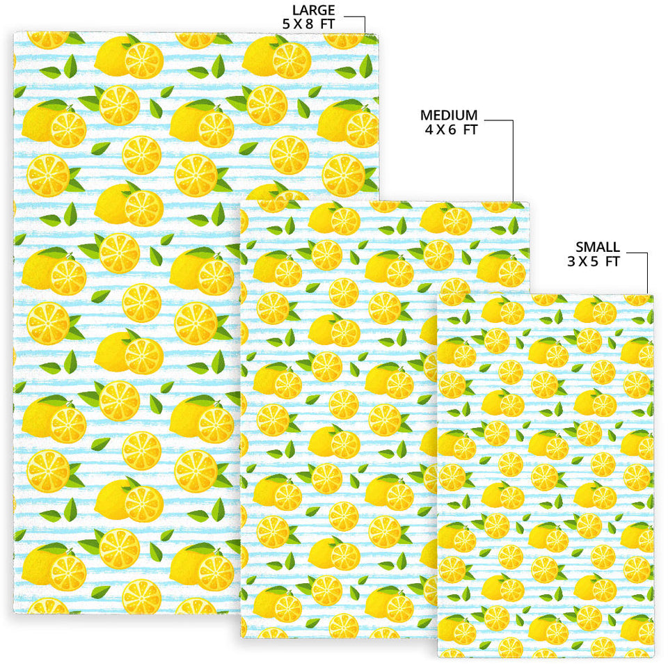 Lemon Pattern Stripe Background Area Rug