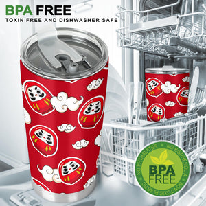 Red Daruma Cloud Pattern Tumbler