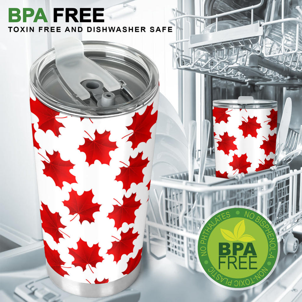 Red Maple Leaves Pattern Tumbler