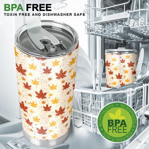 Red and Orange Maple Leaves Pattern Tumbler