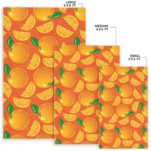 Orange Pattern background Area Rug