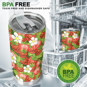 Strawberry Leaves Flower Pattern Tumbler