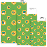 Bonsai Pattern Green Background Area Rug