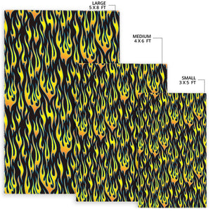Flame Fire Pattern Background Area Rug