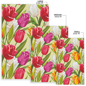 Colorful Tulip Pattern Area Rug