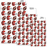 American Football Ball Red Helmet Pattern Area Rug