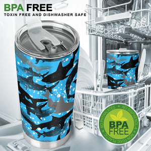 Shark Pattern Background Tumbler