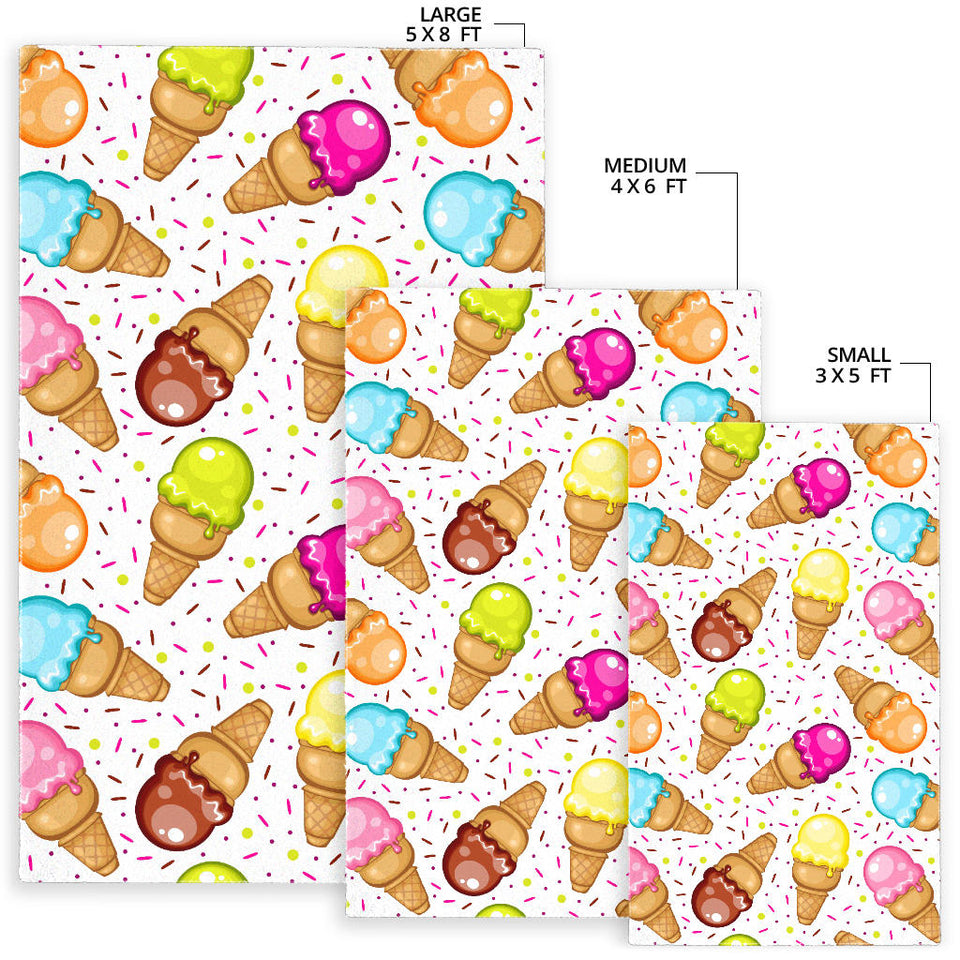 Color Ice Cream Cone Pattern Area Rug