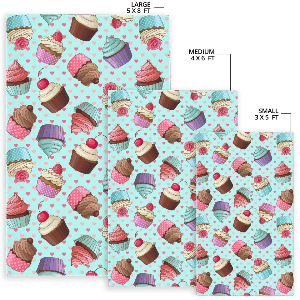 Cup Cake Heart Pattern Area Rug