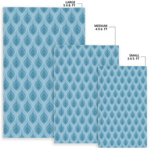 Blue Flame Fire Pattern Area Rug