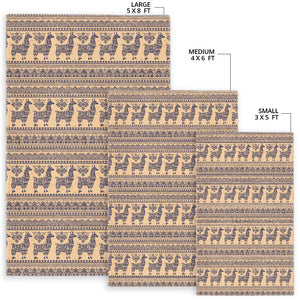 Llama Pattern Ethnic Motifs Area Rug