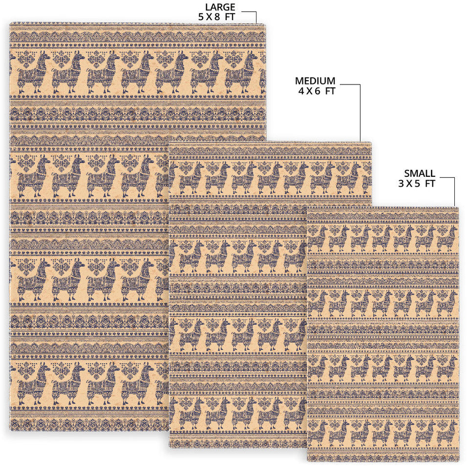Llama Pattern Ethnic Motifs Area Rug