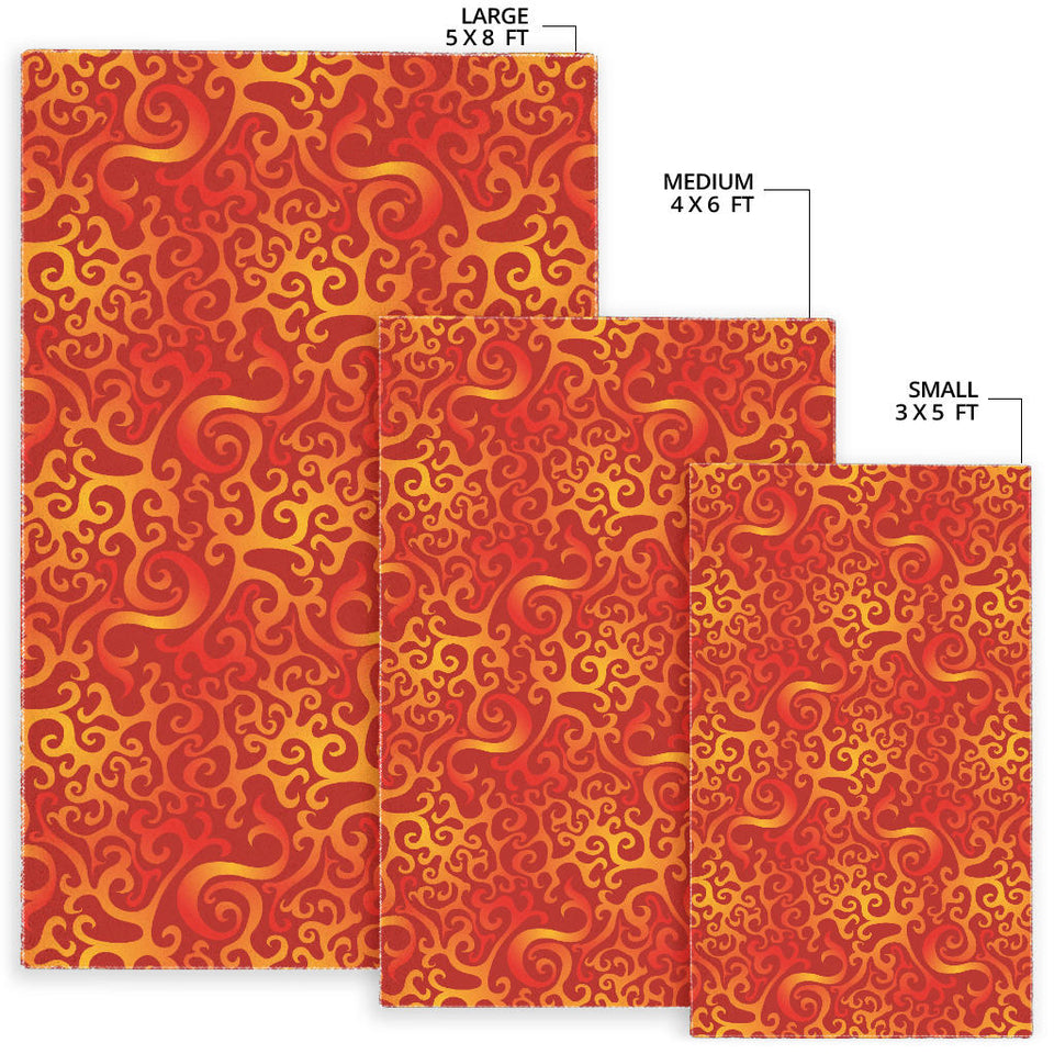 Flame Fire Pattern Area Rug