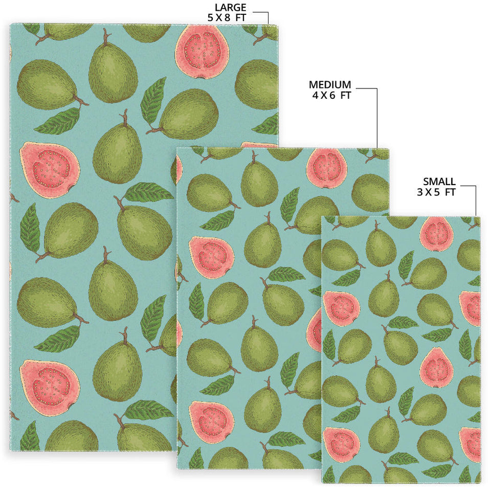 Guava Pattern Green Background Area Rug