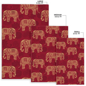 Elephant Tribal Pattern Area Rug