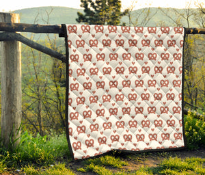 Pretzels Pattern Print Design 01 Premium Quilt