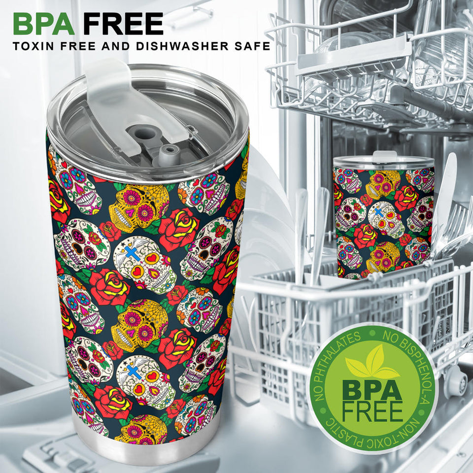 Suger Skull Pattern Background Tumbler