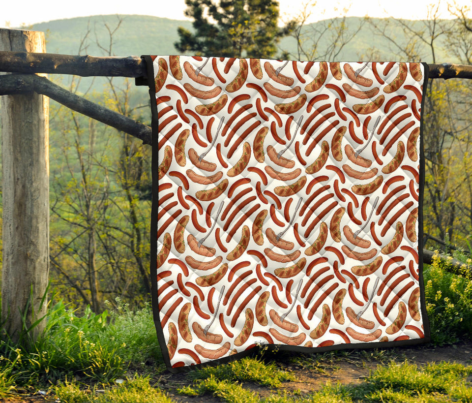 Sausage Pattern Print Design 05 Premium Quilt