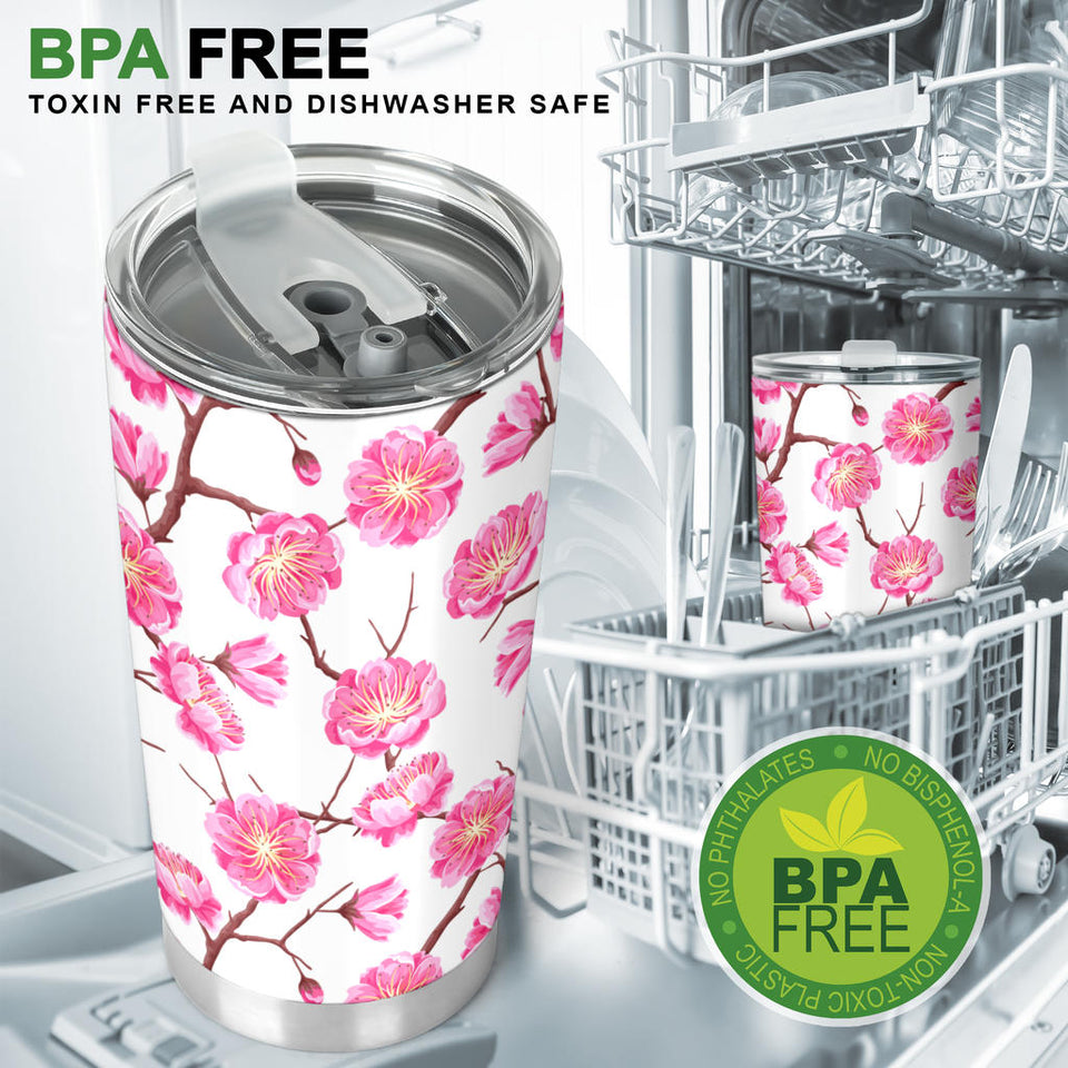 Pink Sakura Pattern Tumbler