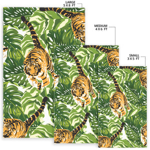Bengal Tiger Pattern leaves Area Rug