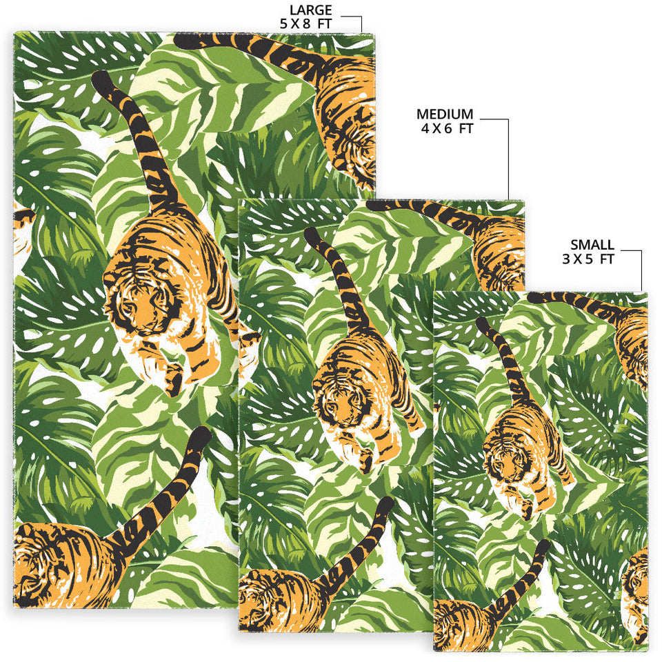 Bengal Tiger Pattern leaves Area Rug