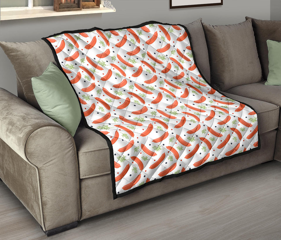 Sausage Pattern Print Design 03 Premium Quilt