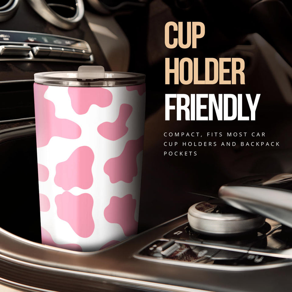 Pink Cow Skin Pattern Tumbler