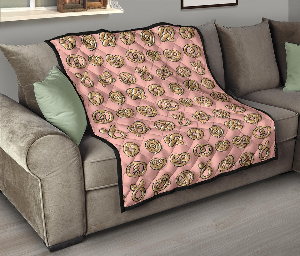 Pretzels Pattern Print Design 04 Premium Quilt