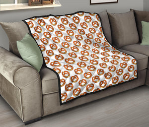 Pretzels Pattern Print Design 03 Premium Quilt