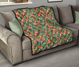 Carrot Pattern Print Design 04 Premium Quilt