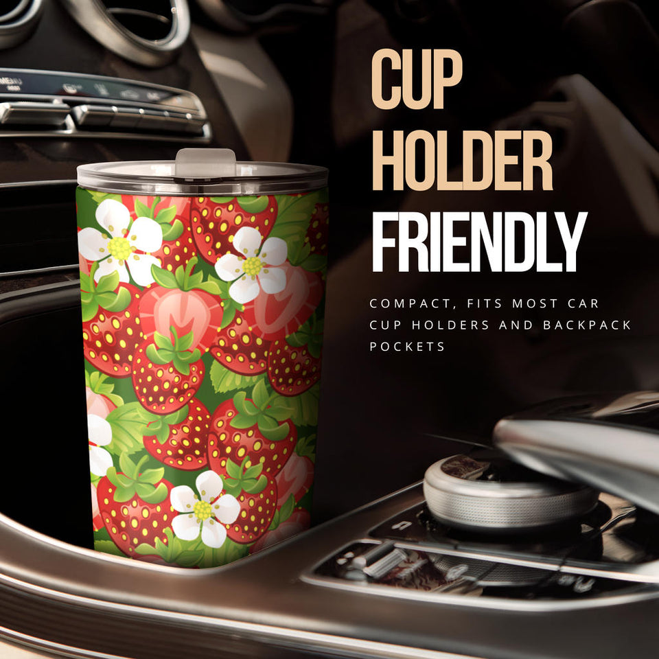 Strawberry Leaves Flower Pattern Tumbler