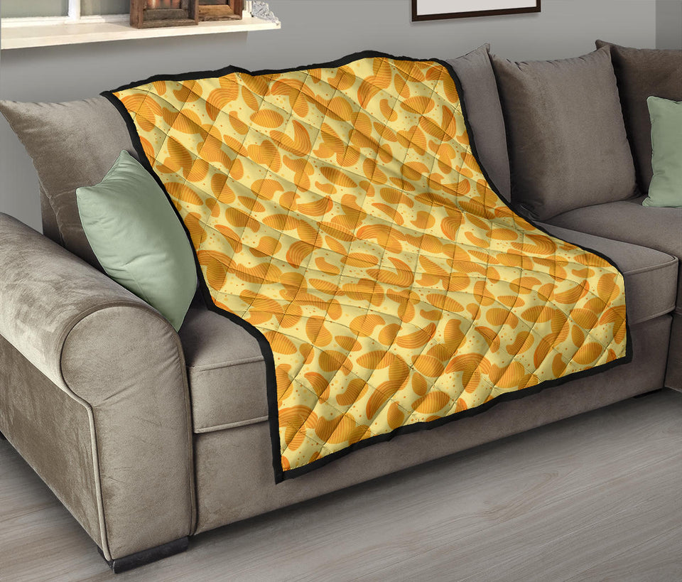 Potato Chips Pattern Print Design 04 Premium Quilt