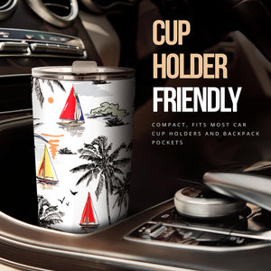 Sailboat Pattern Background Tumbler