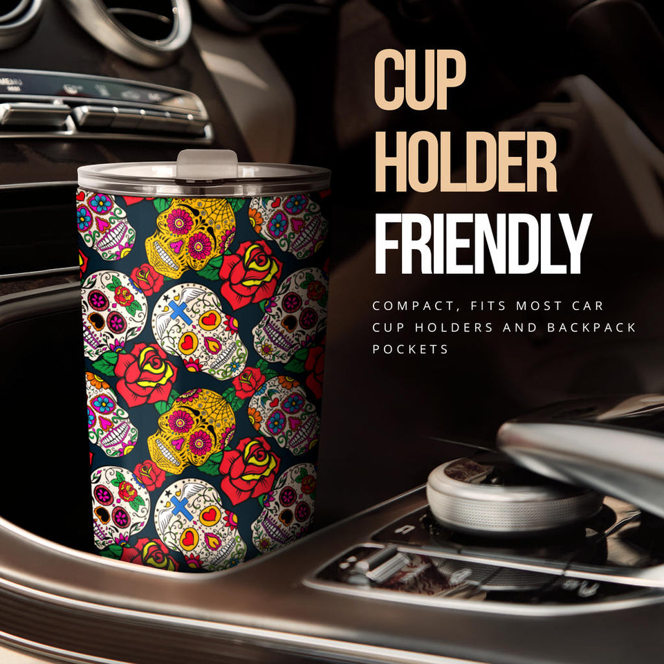 Suger Skull Pattern Background Tumbler