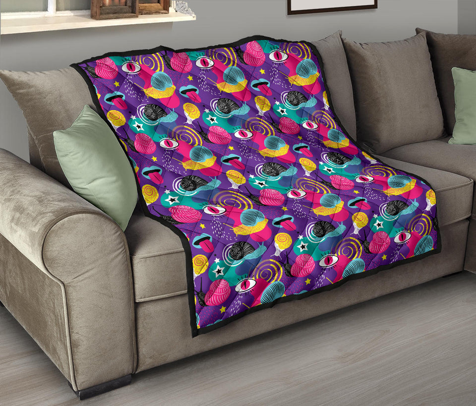 Snail Pattern Print Design 02 Premium Quilt