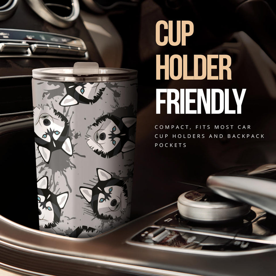 Siberian Husky Pattern Theme Tumbler