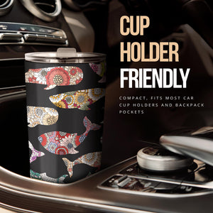 Whale Flower Tribal Pattern Tumbler